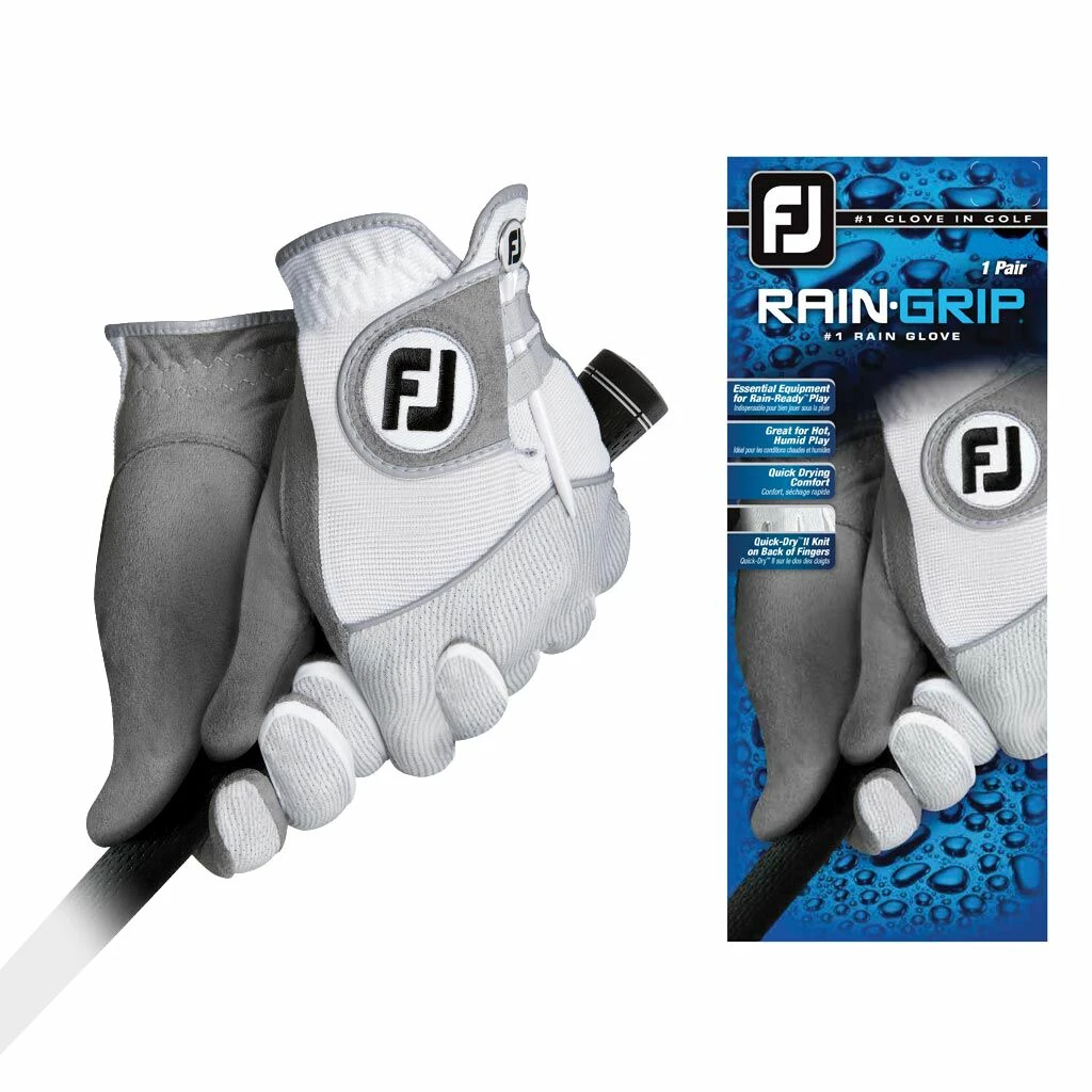 Footjoy RainGrip White Golf Gloves (1 Pair) 3 Footjoy RainGrip White Golf Gloves (1 Pair)
