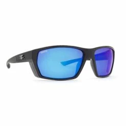 Calcutta Outdoors Calico Fishing Sunglasses Shiny Black Frame Blue Mirror Lens