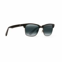 Maui Jim Kawika Polarized Sunglasses Black Gloss Antique Pewter Frame Neutral Grey Lens