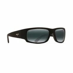 Maui Jim World Cup Polarized Sunglasses Matte Black Rubber Frame Neutral Grey Lens